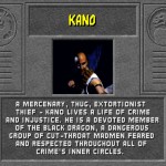 Mortal Kombat 1992 Kano Bio Arcade