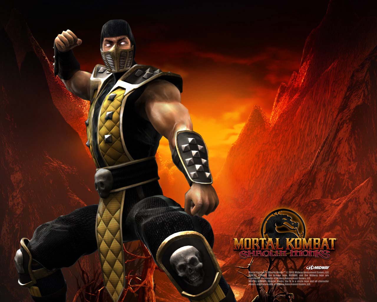 Mortal Kombat Shaolin Monks Scorpion Fatalities HD wallpaper