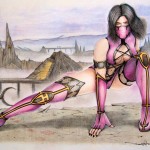 mileena MK Mortal kombat fan art brings out the sai by schwarze1