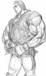 Abel Street Fighter IV Concept Art 4 Line Art