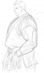 Abel Street Fighter IV Concept Art 5 Line Art