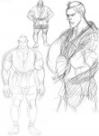 Abel Street Fighter IV Concept Art 6 Line Art