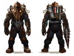 Bioshock 2 Game Character Official Artwork Big Daddy Early Concept 3