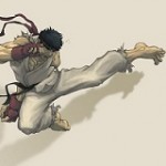 Ryu Flying Kick Art by Tom Waterhouse