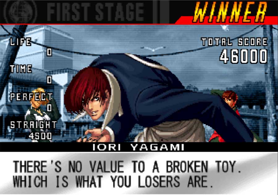 KOF XV Iori Yagami Win Quotes (English Voice) #ioriyagami #iorikofxv #