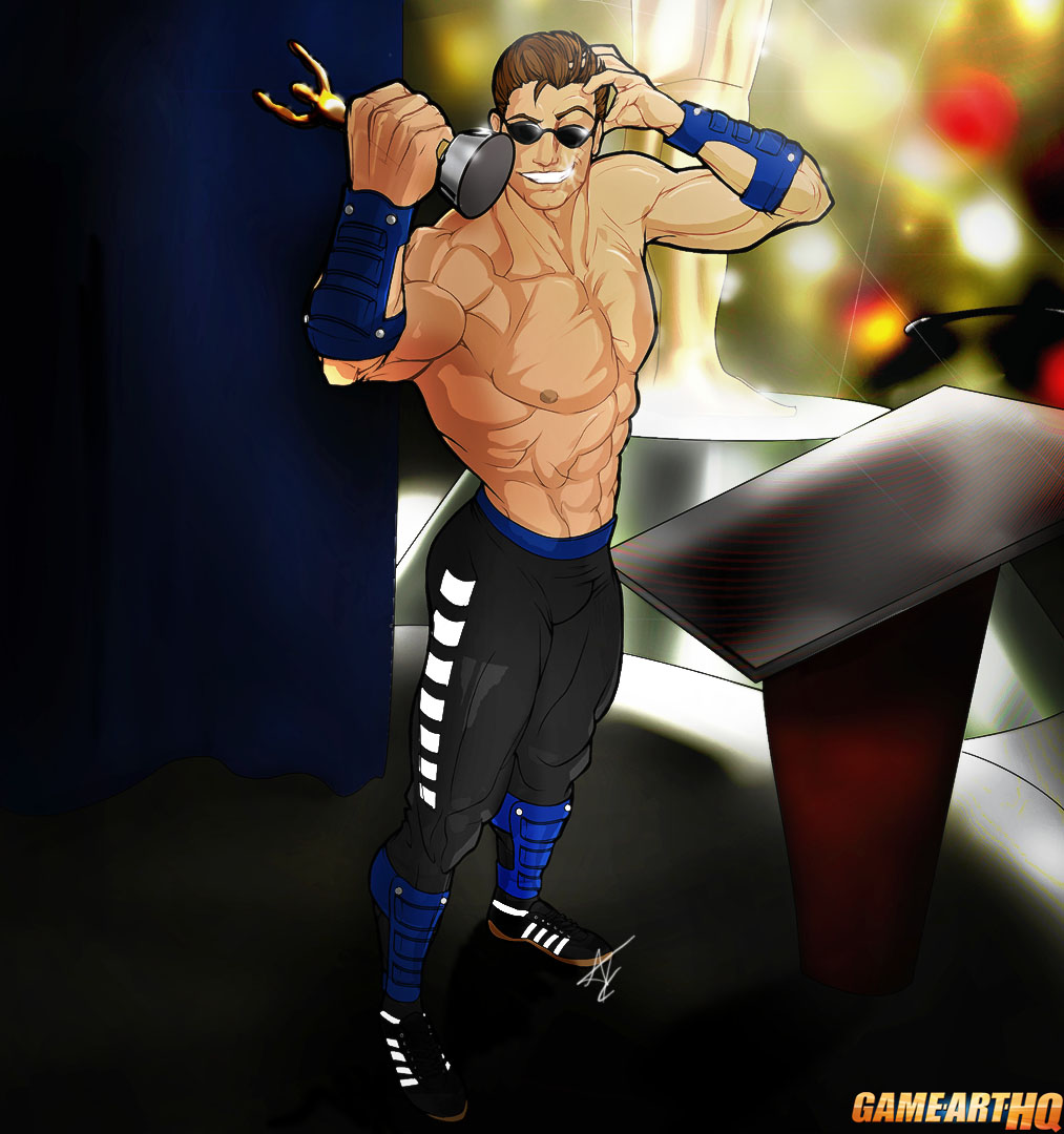 Mk Art Tribute Johnny Cage From Mortal Kombat 4 Gold Game Art Hq