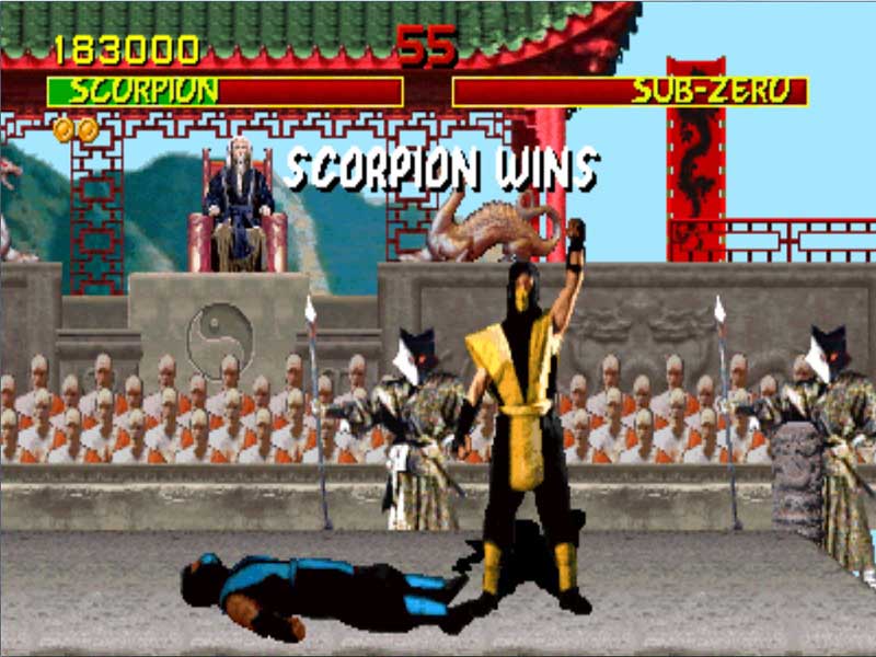 Mortal Kombat 1992 Scorpion Fatality Arcade Screenshot