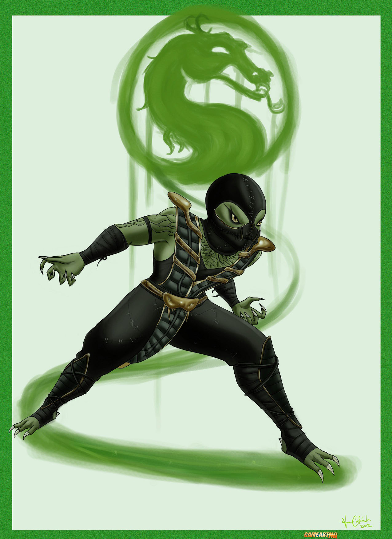 MK Art Tribute: Reptile from Mortal Kombat 4/Gold