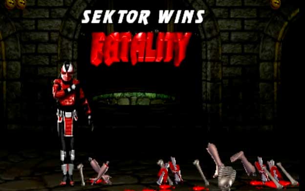 Sektor can interrupt Fatalities just before he dies in Mortal Kombat Gold  and it causes total chaos to ensue